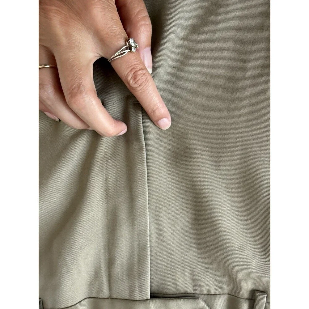 Brooks Brothers 1818 Madison Wool Dress Pants 35x32 Tan Flat Front